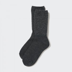 Dark Grey Uniqlo Heattech Souffle Yarn Thermal Socks | JRFSC-1690