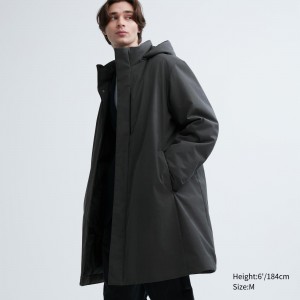 Dark Grey Uniqlo Hybrid Down Coat | TVULZ-7645