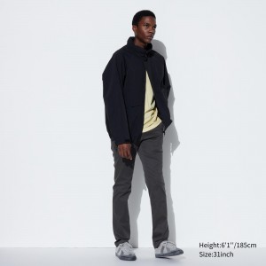 Dark Grey Uniqlo Slim Fit Chino Trousers | OGBUI-9085