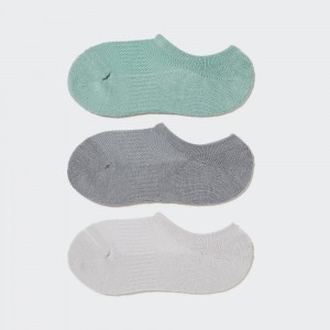 Green Uniqlo Sports Invisible No Show Socks Three Pairs | YCNFS-9276