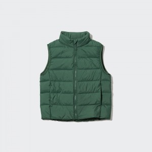 Green Uniqlo Warm Padded Washable Vest Water Repellent | ZFLNT-4709