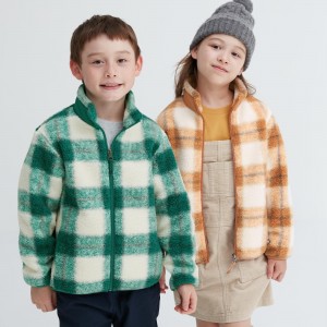 Green Uniqlo Windproof Fleece Printed Jacket | OLWVS-4135