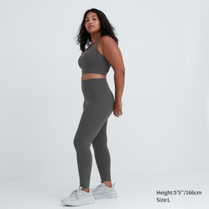 Grey Uniqlo Airism Uv Protection Soft Leggings With Pockets | FWBQM-9413