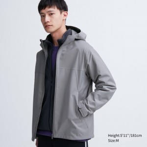 Grey Uniqlo Blocktech 3d Cut Parka | EYXJL-4125