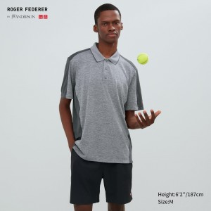 Grey Uniqlo Dry Ex Polo Shirt | MKETC-5239