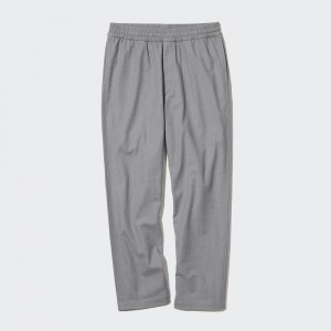 Grey Uniqlo Flannel Ankle Length Trousers | QBLAM-5460