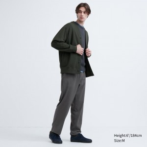 Grey Uniqlo Flannel Easy Ankle Length Trousers | XISKV-2735