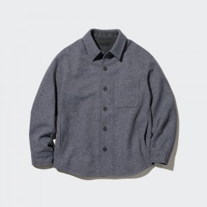 Grey Uniqlo Overshirt Jacket | NDGZQ-0451