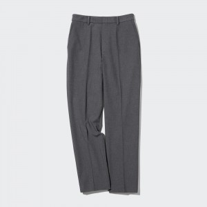 Grey Uniqlo Smart Ankle Length Trousers Long | TIKAL-1084