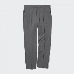 Grey Uniqlo Smart Ultra Stretch Ankle Length Trousers | ORWPY-6247