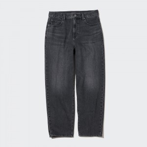 Grey Uniqlo Wide Leg Tapered Jeans | TMCQB-3947