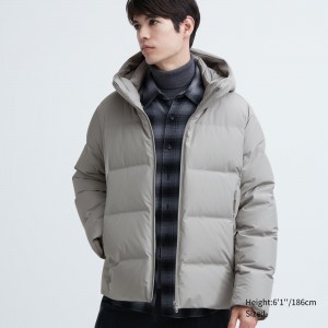 Light Grey Uniqlo Seamless Down 3d Cut Parka | DLNKF-0935