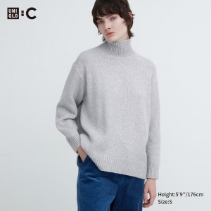 Light Grey Uniqlo Soft Knit High Neck Jumper | BLXSO-6720