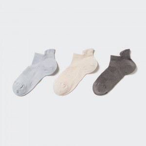 Light Grey Uniqlo Sports Short Socks Three Pairs | TVBOA-7584