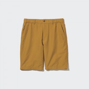 Mustard Uniqlo Linen Blend Shorts | JRUFT-7681