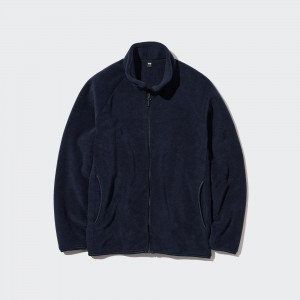 Navy Uniqlo Fleece Zipped Jacket | DZUMT-4716