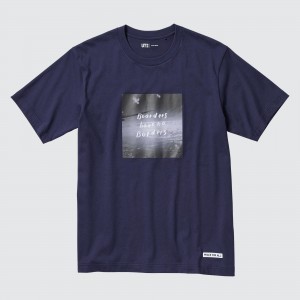 Navy Uniqlo Peace For All Graphic T-Shirt Ayumu Hirano | YZKRL-5491