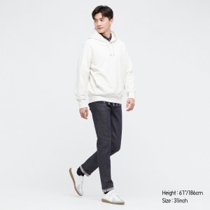Navy Uniqlo Selvedge Stretch Slim Fit Jeans | VGFHL-5803