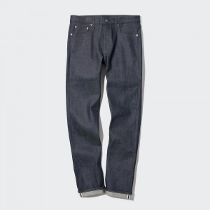 Navy Uniqlo Selvedge Stretch Slim Fit Jeans | NZLFJ-4075