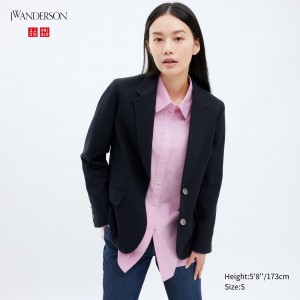 Navy Uniqlo Single Breasted Jacket | SVCUM-1507