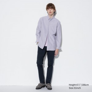Navy Uniqlo Slim Fit Chinos | KRJBO-6851