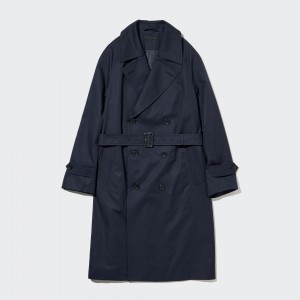 Navy Uniqlo Trench Coat | NLPOF-8642