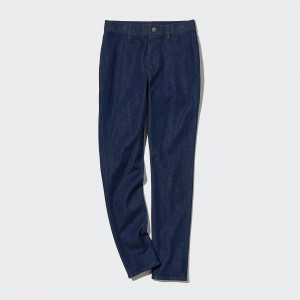 Navy Uniqlo Ultra Stretch Denim Leggings Trousers Long | PUIVB-2301