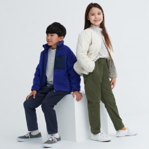 Navy Uniqlo Warm Stretch Lined Trousers Water Repellent | NABQZ-5732