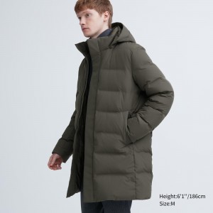 Olive Uniqlo Seamless Down Coat | MCJXK-3809