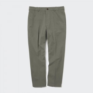 Olive Uniqlo Smart Cotton Ankle Length Trousers | FZOCT-6413