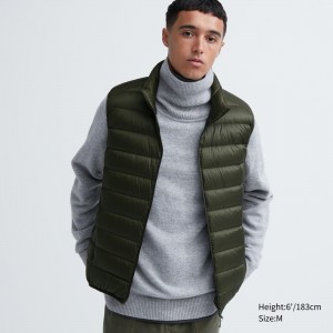 Olive Uniqlo Ultra Light Down Quilted Vest | GELKI-2763
