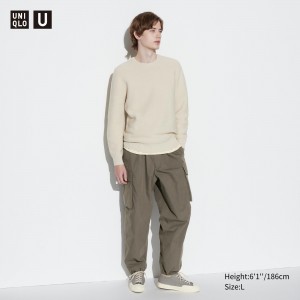 Olive Uniqlo Wide Fit Parachute Cargo Trousers | HGQBT-5820