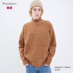 Orange Uniqlo Souffle Yarn Mock Neck Jumper | IDMTG-2873