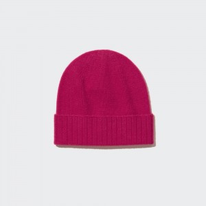 Pink Uniqlo 100pct Cashmere Knitted Beanie Hat | JVTRU-3195