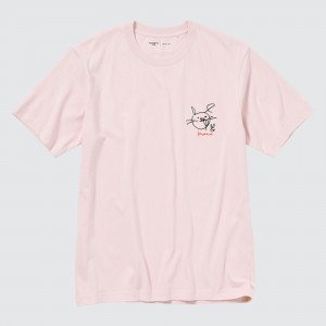Pink Uniqlo Peace For All Graphic T-Shirt Haruka Ayase | ZDOYI-2597