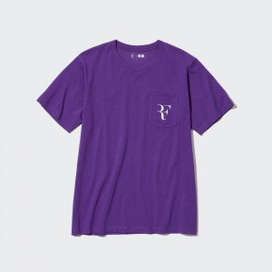 Purple Uniqlo Roger Federer Rf Graphic T-Shirt | QDAJR-4913