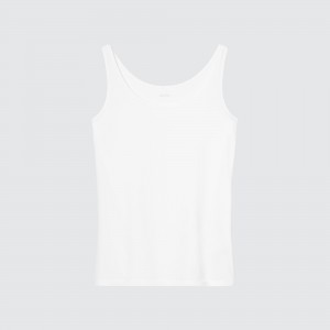 White Uniqlo Airism Sleeveless Vest Top | VFLRZ-6093
