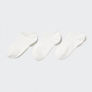 White Uniqlo Ankle Socks Three Pairs | JKPLZ-3741