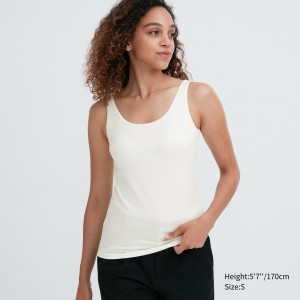 White Uniqlo Heattech Sleeveless Thermal Bra Top | NTUWK-1386