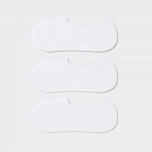 White Uniqlo Invisible No Show Socks Three Pairs | HGFDQ-0742