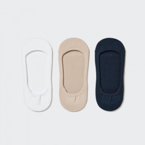 White Uniqlo Low Cut Invisible No Show Socks Three Pairs | DYUJG-2961