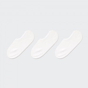 White Uniqlo Mesh Invisible No Show Socks Three Pairs | KXARG-1759