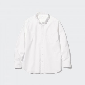 White Uniqlo Regular Fit Oxford Shirt | XCISZ-4562