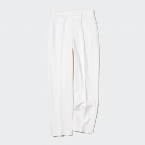 White Uniqlo Smart Ankle Length Trousers Long | FPSKE-3208