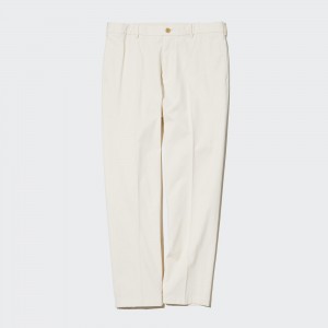 White Uniqlo Smart Cotton Ankle Length Trousers Long | MNEIP-2583