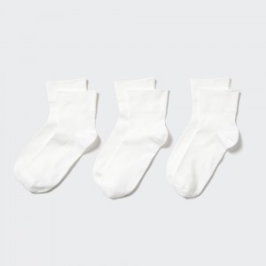 White Uniqlo Socks Three Pairs | TJIAC-0629