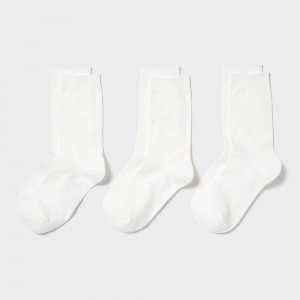 White Uniqlo Socks Three Pairs | TSCIJ-8162
