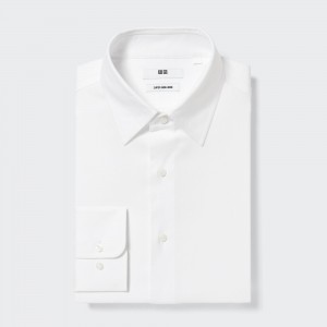 White Uniqlo Super Non Iron Regular FiT-Shirt Regular Collar | PJKOQ-7852