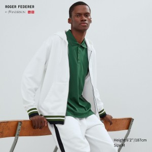 White Uniqlo Sweat Zipped Hoodie | STLXG-7842