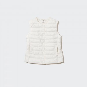 White Uniqlo Ultra Light Down Compact Vest | HALIS-5712